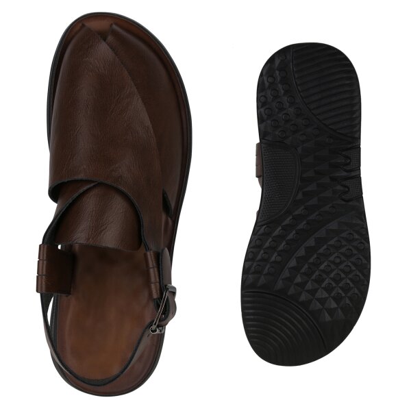 Stiefelparadies Herren Komfort Sandalen in Braun Weihnachtsangebot