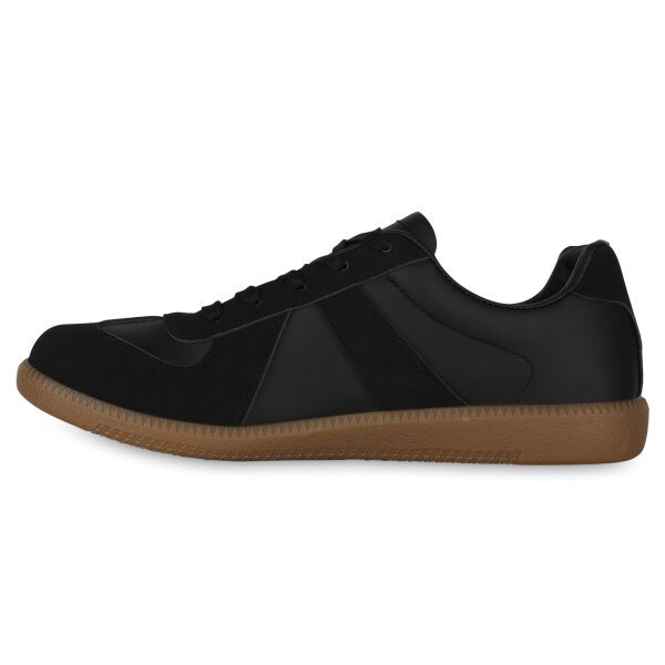 Stiefelparadies Herren Sneaker Low in Schwarz Blitzangebot