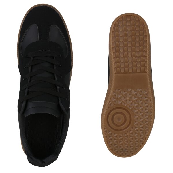Stiefelparadies Herren Sneaker Low in Schwarz Blitzangebot