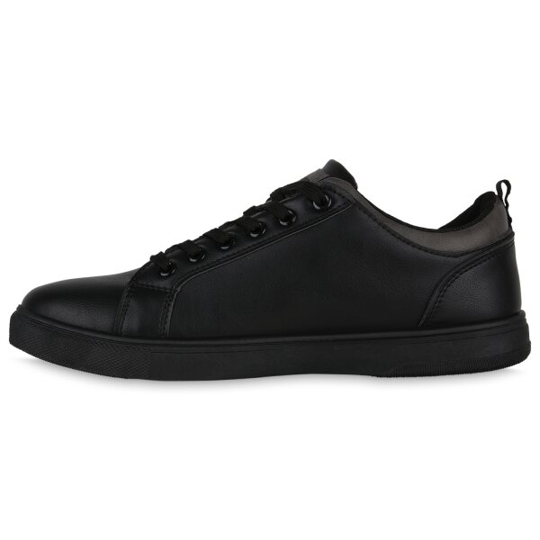 Stiefelparadies Herren Sneaker Low in Schwarz Letzte 2 Tage
