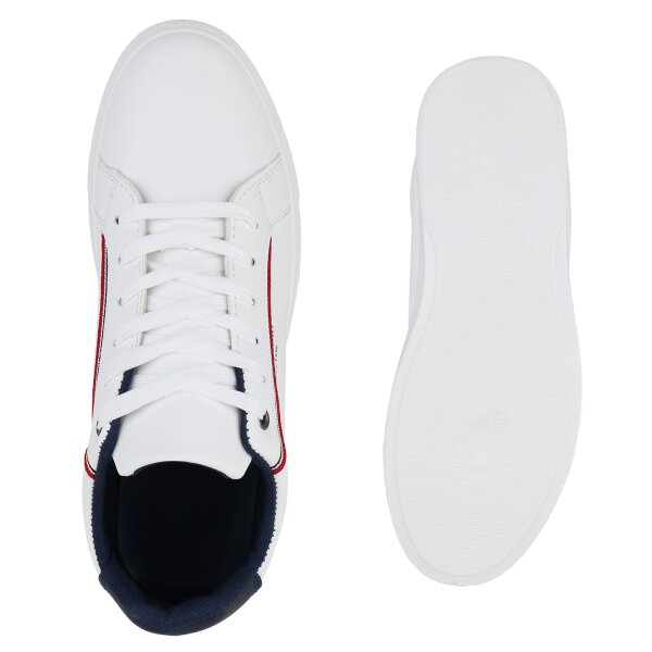 Stiefelparadies Herren Sneaker Low in Weiss Letzter Tag