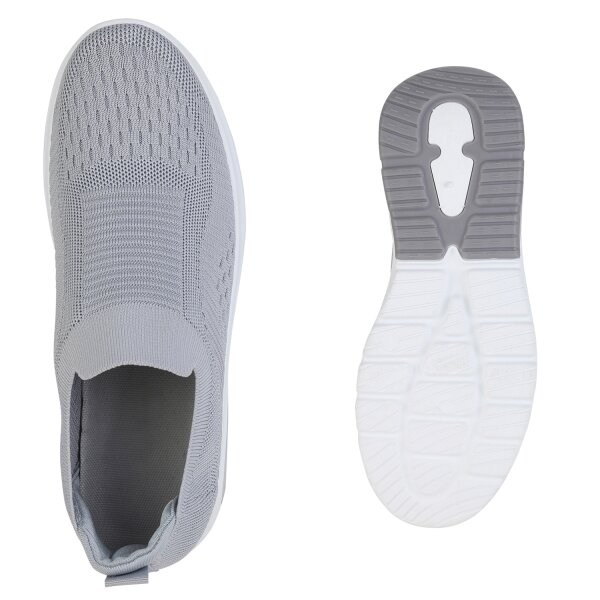 Stiefelparadies Herren Slip Ons in Grau Nur für heute