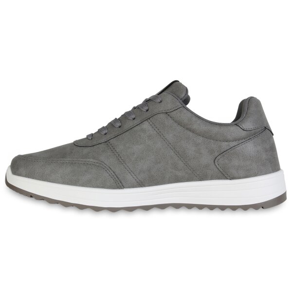 Stiefelparadies Herren Sneaker Low in Grau Sonderangebot der Fabrik