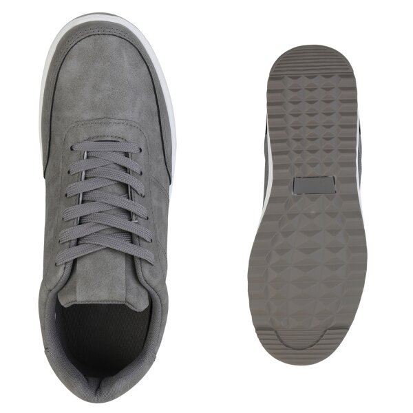 Stiefelparadies Herren Sneaker Low in Grau Sonderangebot der Fabrik