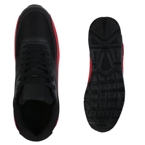 Stiefelparadies Herren Laufschuhe in Schwarz Rot Super Rabatt