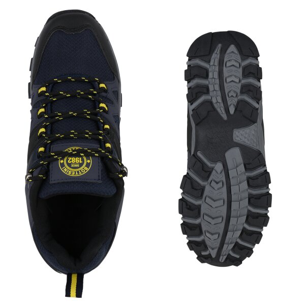 Stiefelparadies Herren Outdoor Schuhe in Dunkelblau Gelb Clearance-Verkauf
