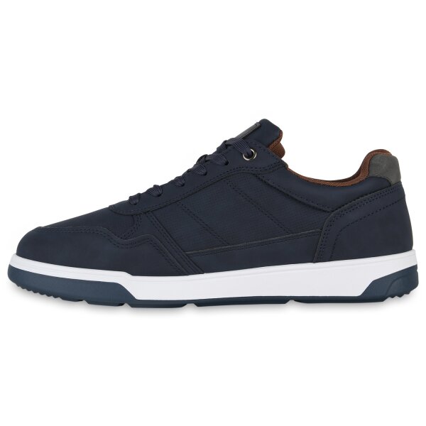 Stiefelparadies Herren Sneaker low in Schwarz Dunkelblau Begrenzt auf 3 Tage