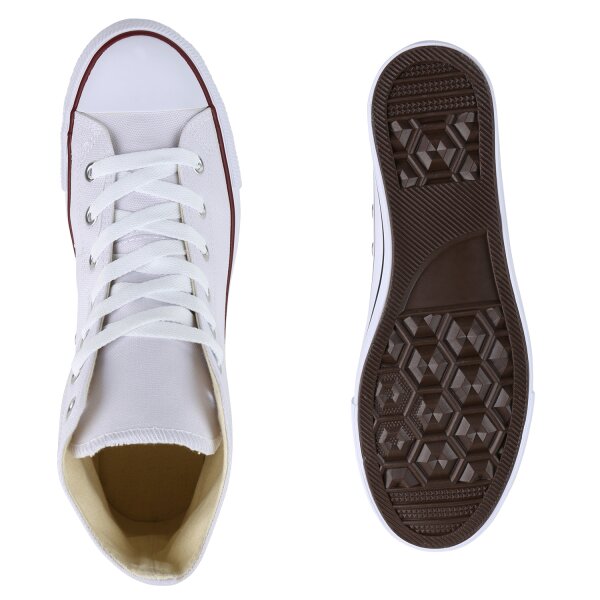 Stiefelparadies Herren Sneaker high in Weiss Günstiger Verkauf
