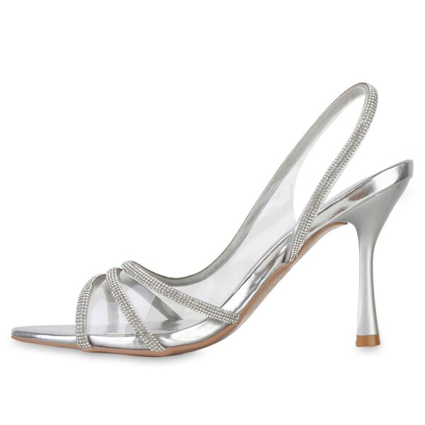 Stiefelparadies Damen High Heels in Silber Günstig kaufen