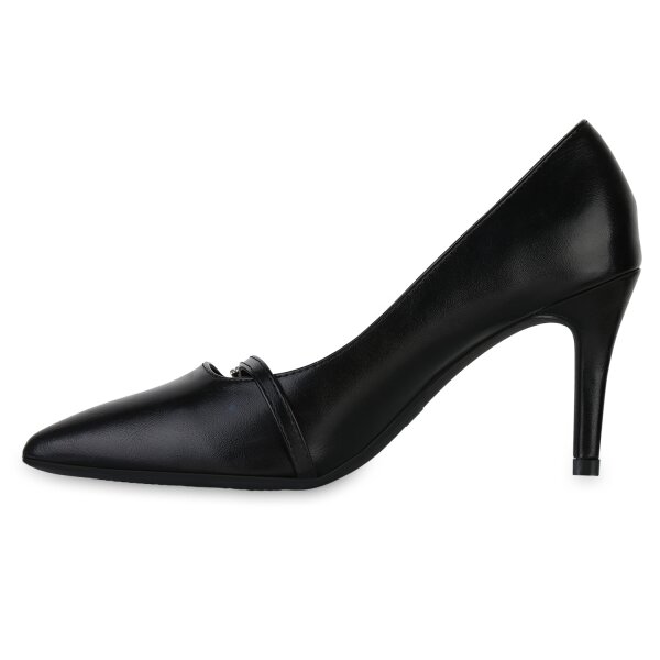 Stiefelparadies Damen Spitze Pumps in Schwarz Saisonschlussverkauf