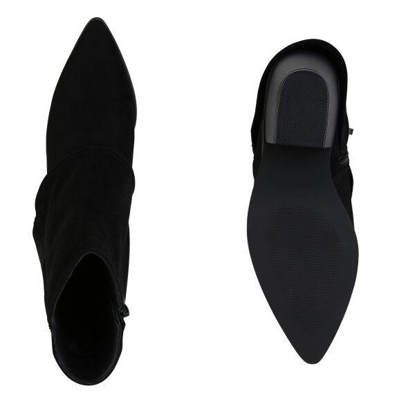 Stiefelparadies Damen Cowboy Boots in Schwarz Velours Heißer Verkauf