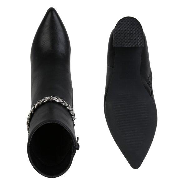Stiefelparadies Damen Klassische Stiefeletten in Schwarz Online Outlet