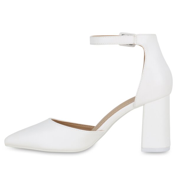 Stiefelparadies Damen Spitze Pumps in Weiss Saisonale Angebote