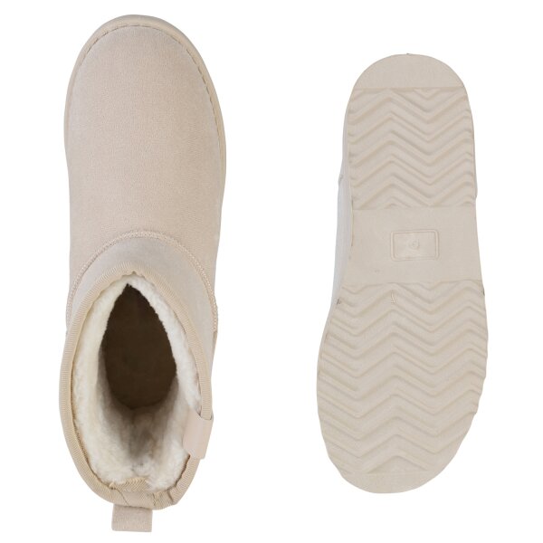 Stiefelparadies Damen Winter Boots in Beige Räumungsverkauf