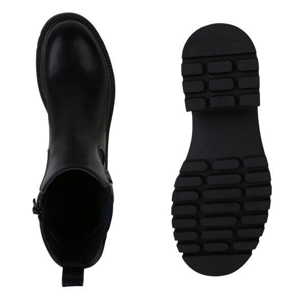 Stiefelparadies Damen Klassische Stiefeletten in Schwarz Tiefpreis