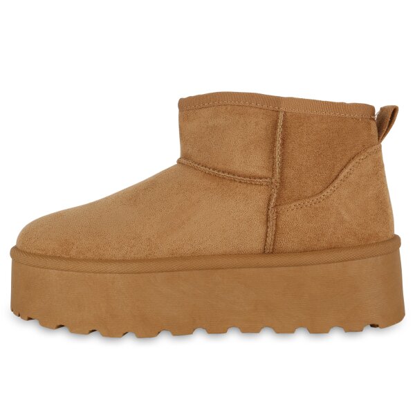 Stiefelparadies Damen Winter Boots in Hellbraun Zeitbegrenzte Promotion