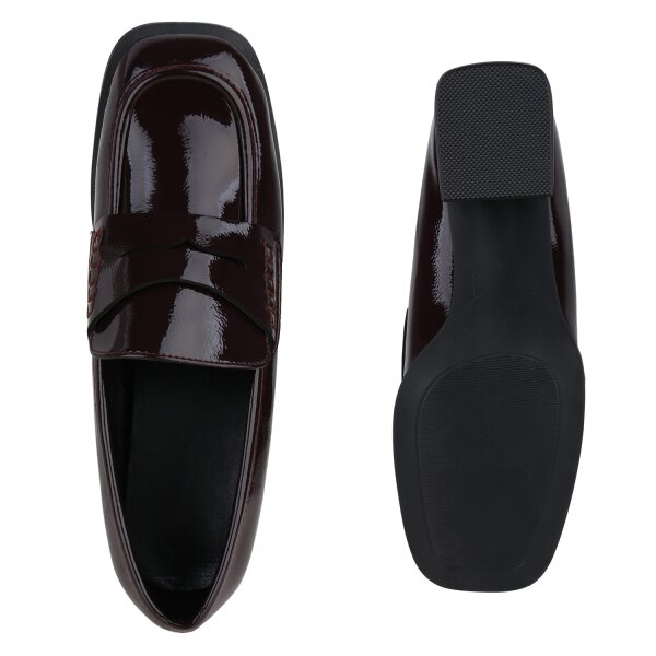 Stiefelparadies Damen Klassische Pumps in Burgund Lack Fabrikladen