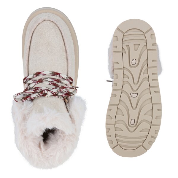 Stiefelparadies Damen Winter Boots in Beige Rabatte dieses Monats