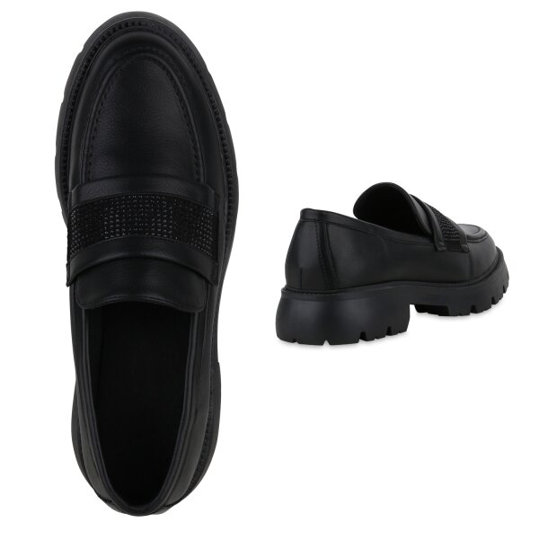 Stiefelparadies Damen Loafers in Schwarz Angebote