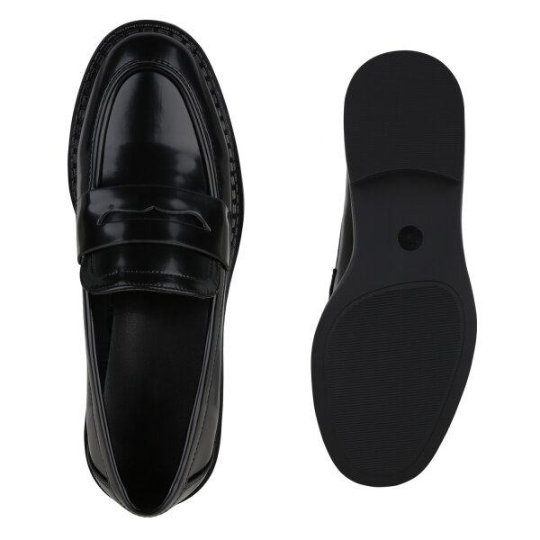 Stiefelparadies Damen Loafers in Schwarz Hotsell