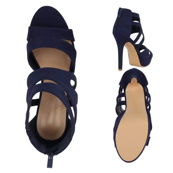Stiefelparadies Damen High Heels in Dunkelblau Saisonschlussverkauf