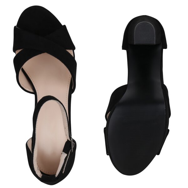 Stiefelparadies Damen High Heels in Schwarz Velours Weihnachtsangebot