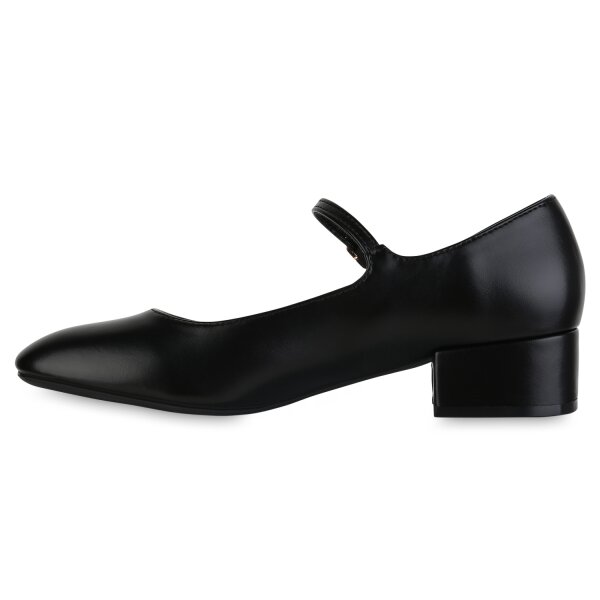 Stiefelparadies Damen Riemchenballerinas in Schwarz Begrenzte Freigabe