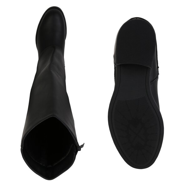 Stiefelparadies Damen Klassische Stiefel in Schwarz Nur noch ein Tag übrig
