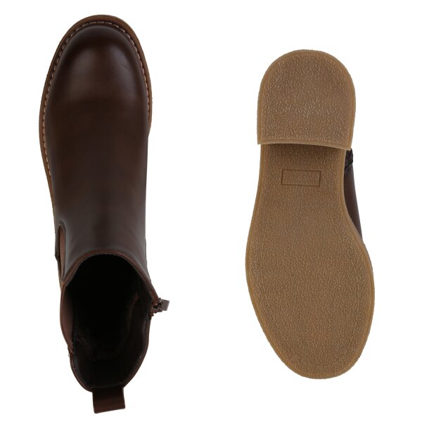 Stiefelparadies Damen Klassische Stiefeletten in Braun Riesige Rabatte