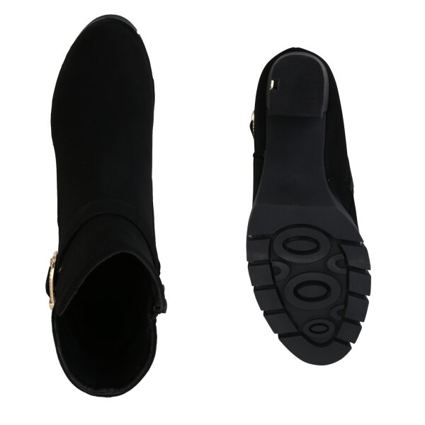 Stiefelparadies Damen Klassische Stiefeletten in Schwarz 50% Rabatt mit kostenlosem Versand