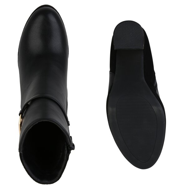 Stiefelparadies Damen Klassische Stiefeletten in Schwarz Clearance-Verkauf