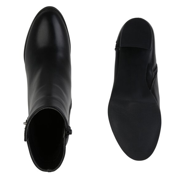 Stiefelparadies Damen Klassische Stiefeletten in Schwarz Fabrikladen