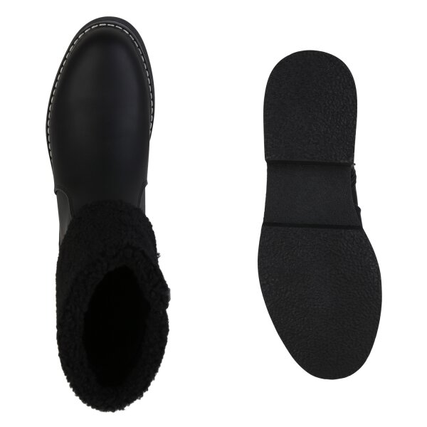 Stiefelparadies Damen Klassische Stiefeletten in Schwarz Begrenzt auf 3 Tage