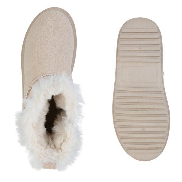 Stiefelparadies Damen Winter Boots in Beige Schlussverkauf
