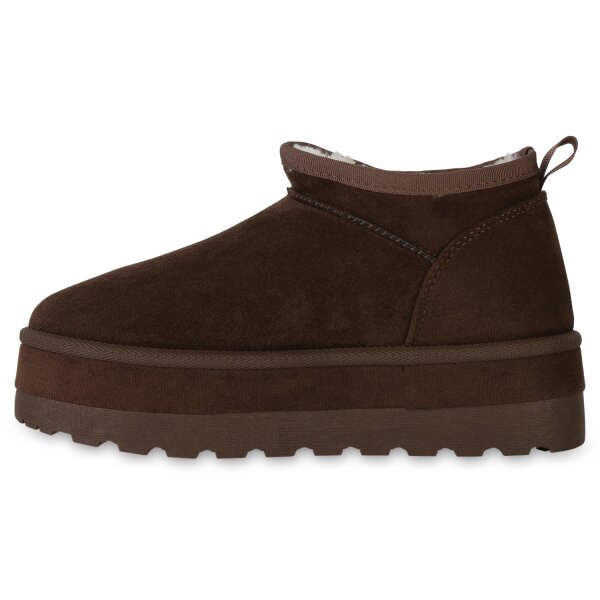 Stiefelparadies Damen Winter Boots in Braun Günstiger Verkauf