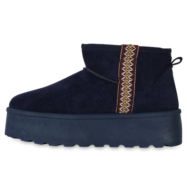 Stiefelparadies Damen Winter Boots in Dunkelblau Fabrikverkauf
