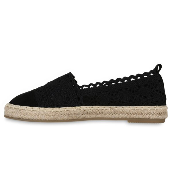 Stiefelparadies Damen Espadrilles in Schwarz Fabrik Onlineshop