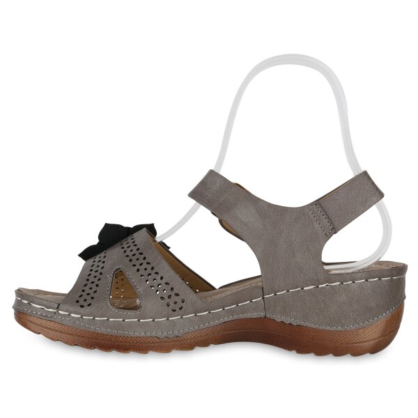 Stiefelparadies Damen Komfort Sandalen in Khaki Kostenlose Rückgabe