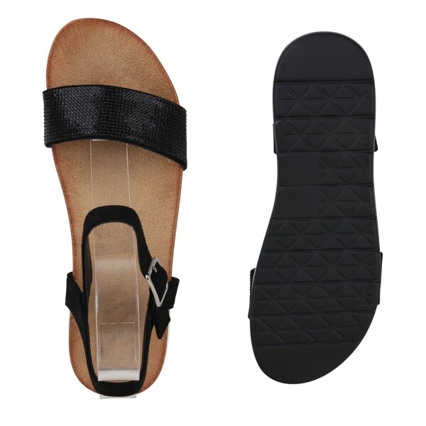 Stiefelparadies Damen Komfort Sandalen in Schwarz JETZT KAUFEN