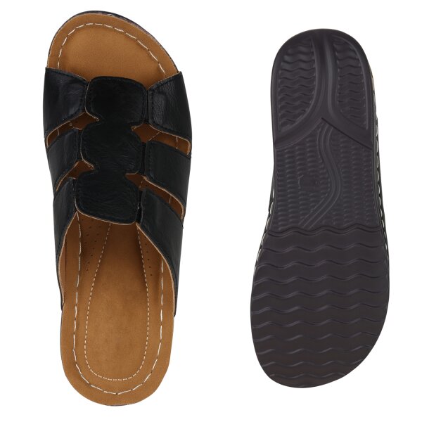 Stiefelparadies Damen Komfort Sandalen in Silber Neueste Stile