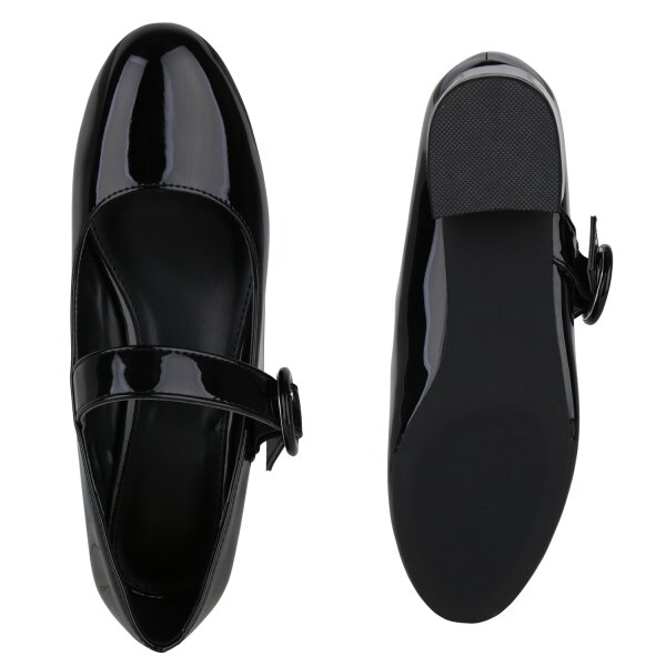 Stiefelparadies Damen Mary Janes in Schwarz Lack Bis zu 65% Rabatt