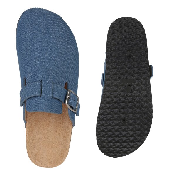 Stiefelparadies Damen Pantoffeln in Blau Denim Riesige Rabatte
