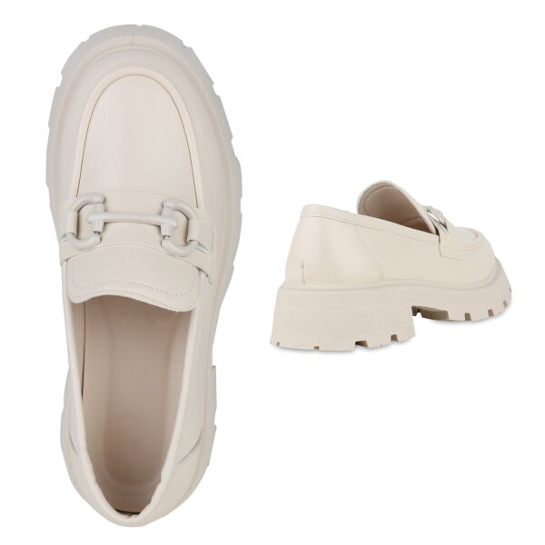 Stiefelparadies Damen Plateauschuhe in Beige Zeitlich begrenztes Angebot