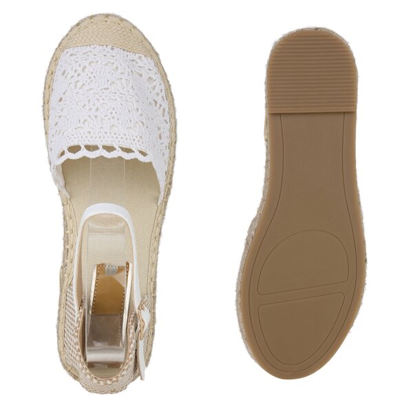 Stiefelparadies Damen Riemchensandalen in Weiss Bis zu 60% Rabatt