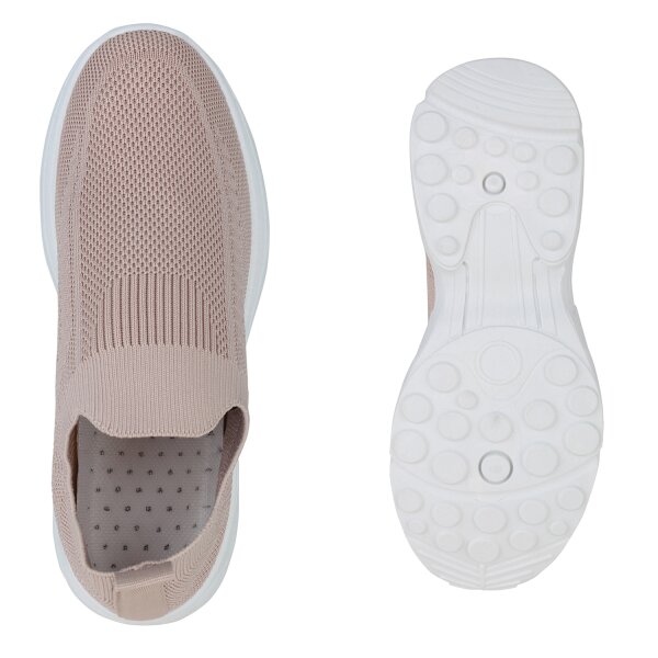 Stiefelparadies Damen Slip Ons in Altrosa Clearance-Verkauf