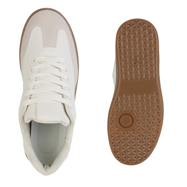 Stiefelparadies Damen Sneaker Low in Beige zollfrei