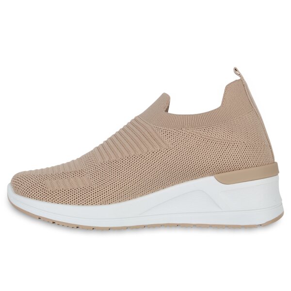 Stiefelparadies Damen Sneaker Wedges in Khaki Hotsell