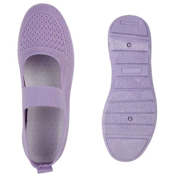 Stiefelparadies Damen Sportliche Ballerinas in Helllila im Angebot