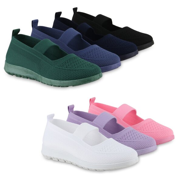 Stiefelparadies Damen Sportliche Ballerinas in Helllila im Angebot