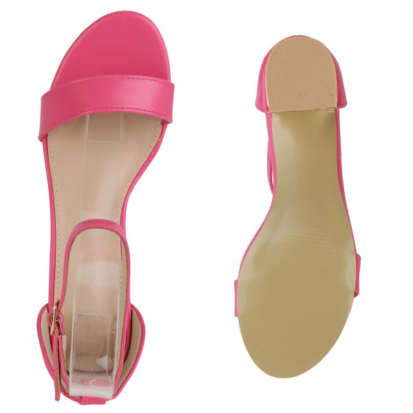 Stiefelparadies Damen Klassische Sandaletten in Fuchsia Fabrikverkauf
